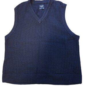Abercrombie & Fitch Oversized Stitchy Sweater Vest - Size Medium - Navy